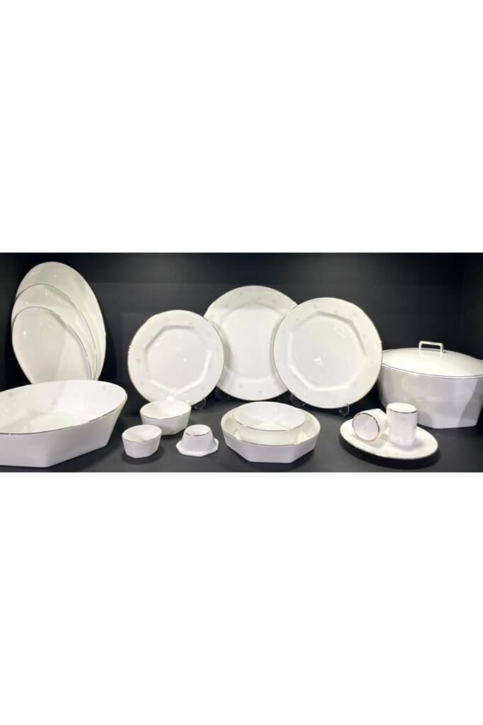 Koleksiyon Mislina Yemek Takımı 122 Parça Altın Gri Çiçek 31000035952