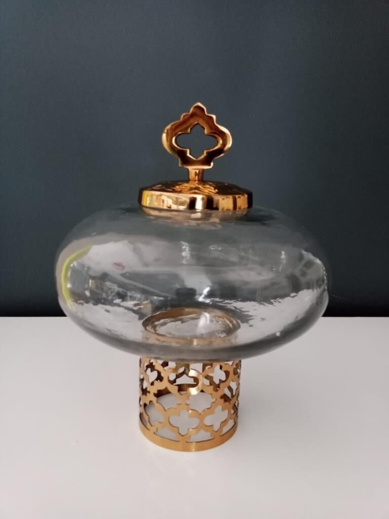 Evdema Gold Lotus Kapaklı Küp 28*23,5 cm