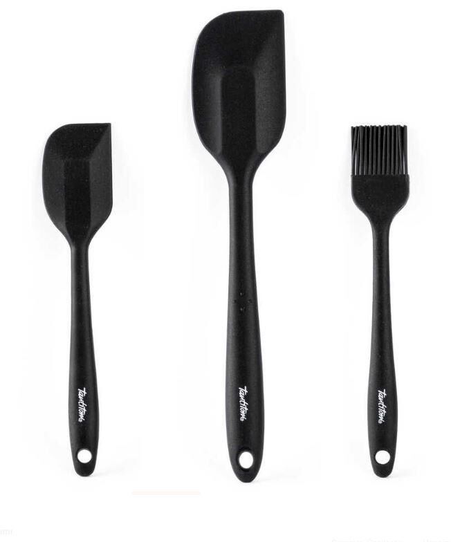 TANTİTONİ FÜME RENKLİ 3 LÜ SİLİKON SPATULA VE FIRÇA SETİ