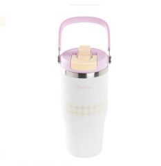 TANTİTONİ BEYAZ PASLANMAZ ÇELİK KATLANIR PİPETLİ TERMOS BARDAK 750 ML