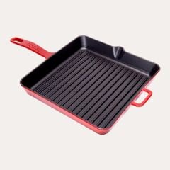 SÜREL DÖKÜM 30 CM KARE IZGARA TAVA KIRMIZI