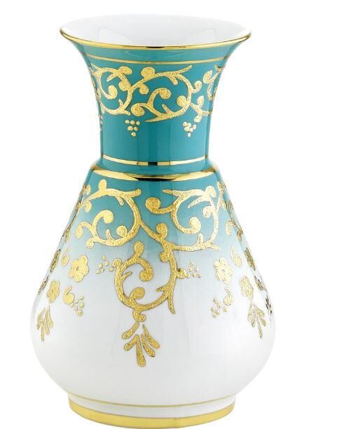 Kütahya Porselen Kandil 20 cm Vazo Dekor No:3678 Turkuaz