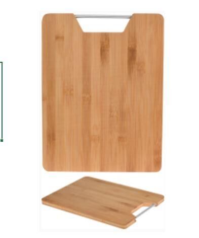 TANTİTONİ METAL TUTACAKLI DİKDÖRTGEN BAMBU KESME TAHTASI 32,5X25X1,8 CM
