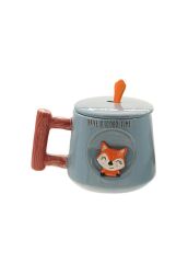 The Mia Tilki Kapaklı ve Kaşıklı Kupa 370 ml