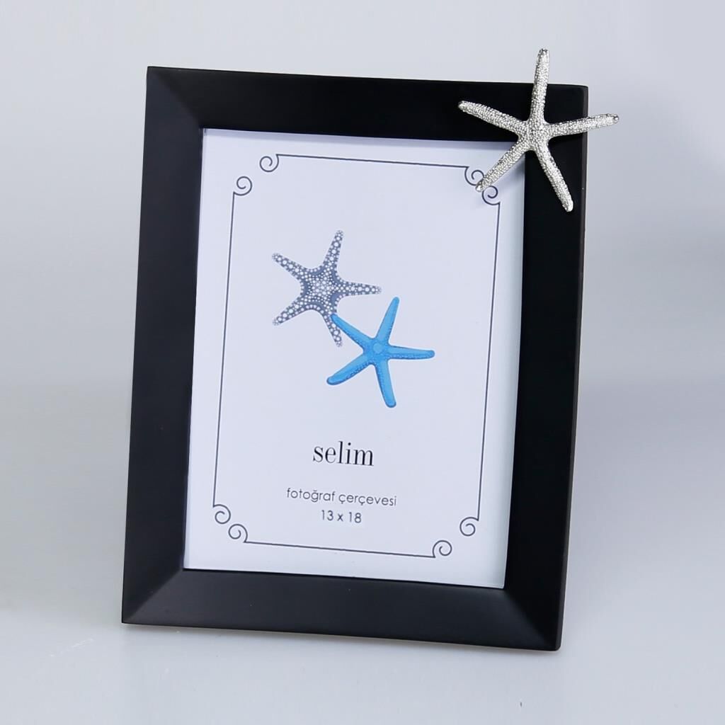 Selim Dekor 13x18 Deniz Yıldızı Çerçeve Siyah Gümüş