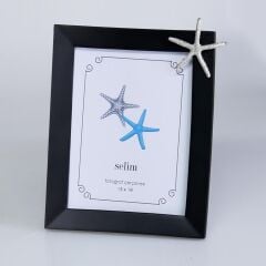 Selim Dekor 13x18 Deniz Yıldızı Çerçeve Siyah Gümüş
