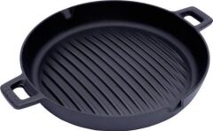 SÜREL DÖKÜM 30 CM YUVARLAK BOMBE IZGARA TAVA MAT SİYAH