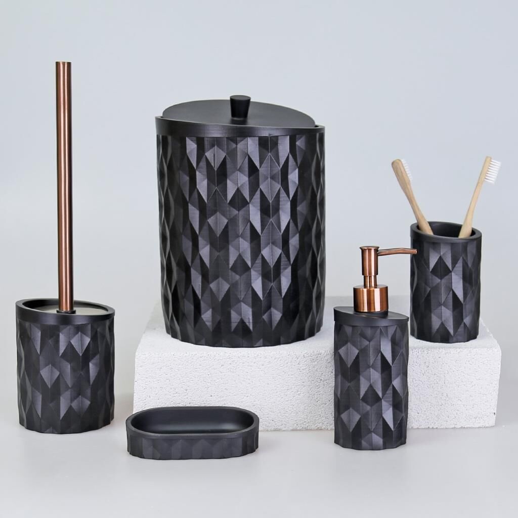 Selim Dekor  Prizma Banyo Seti Siyah