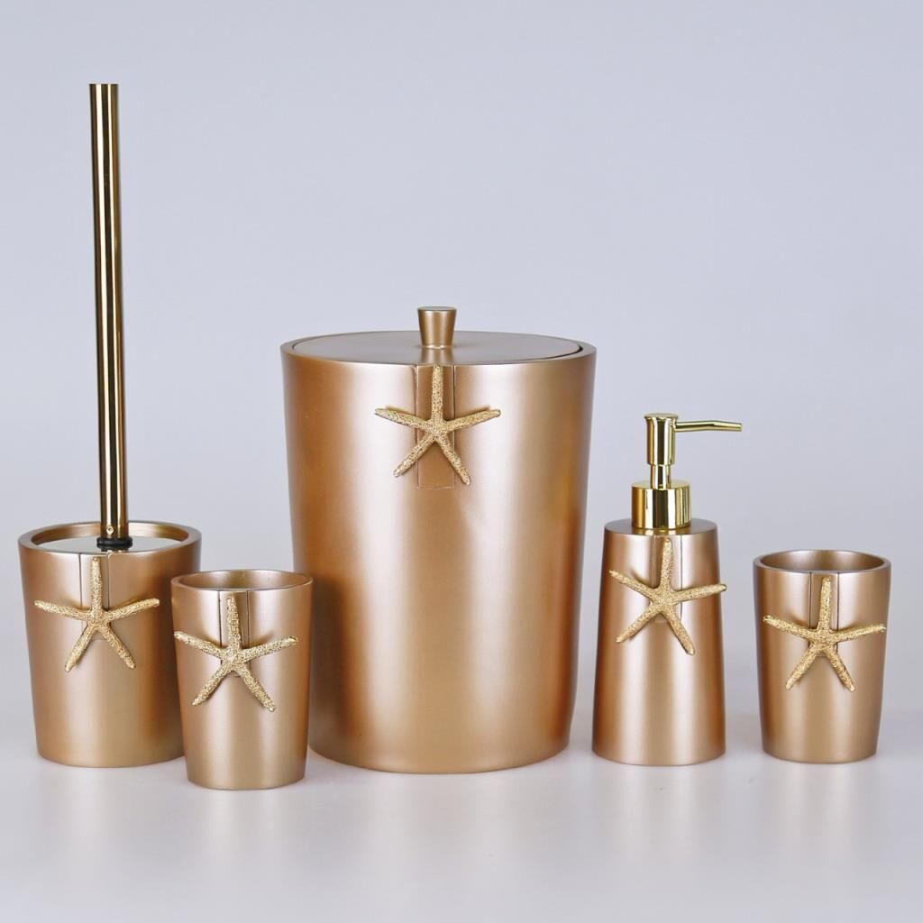 Selim Dekor Ocean Banyo Seti Vizon Altın