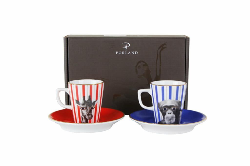 Porland Wild Life Monkey-Giraffe Kahve Takımı 4 Parça 04ALM005320