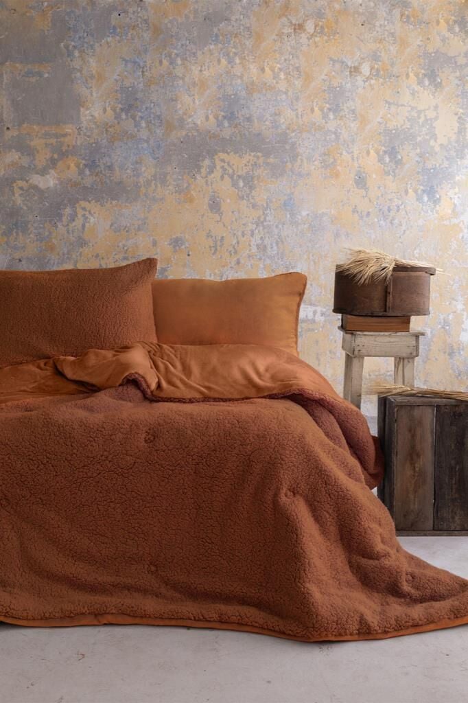 APRİCİTAS BASİC SOFTLY YORGAN SET TERRACOTTA ÇİFT KİŞİLİK