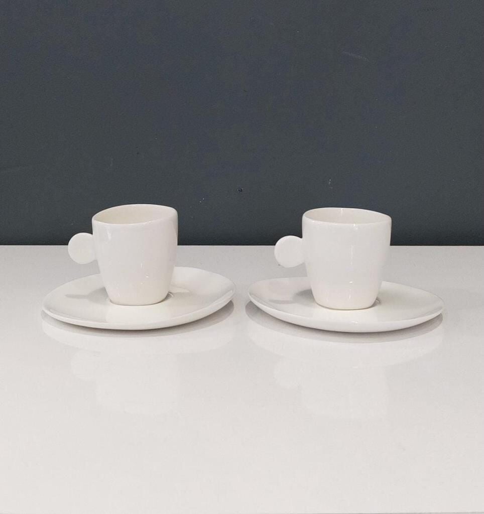 TANTİTONİ ROUND BEYAZ PORSELEN İKİLİ FİNCAN SETİ 55 ML