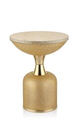 SETABİANCA TEXTURED DARK MERMER SEHPA GOLD 42*42*52 cm
