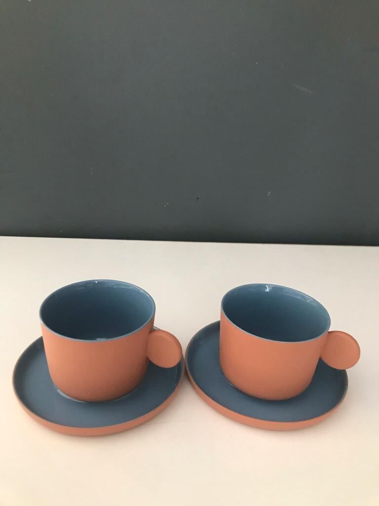 TANTİTONİ THIN TERRA MAVİ PORSELEN 2 Lİ FİNCAN SETİ 100 ML