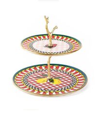 TANTİTONİ CAM MEYVE DESENLİ 2 KATLI KURABİYELİK 26 CM