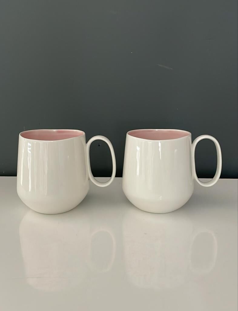 TANTİTONİ CLASSY PEMBE PORSELEN 2 Lİ KUPA SETİ 360 ML