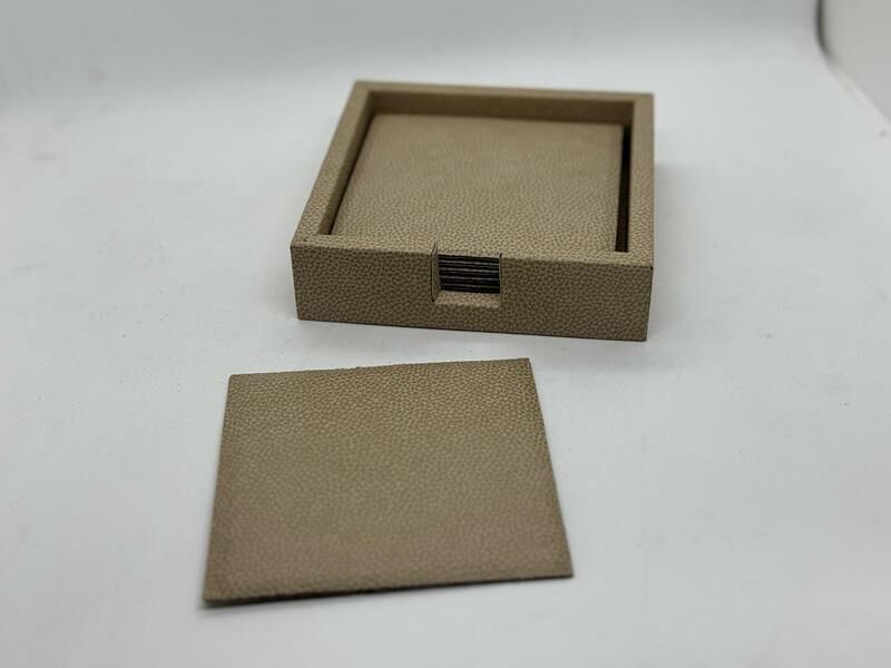 SETAIANCA LUXE FAUX VEGAN DERİ BARDAK ALTLIĞI 6 LI 25*14*7 CM