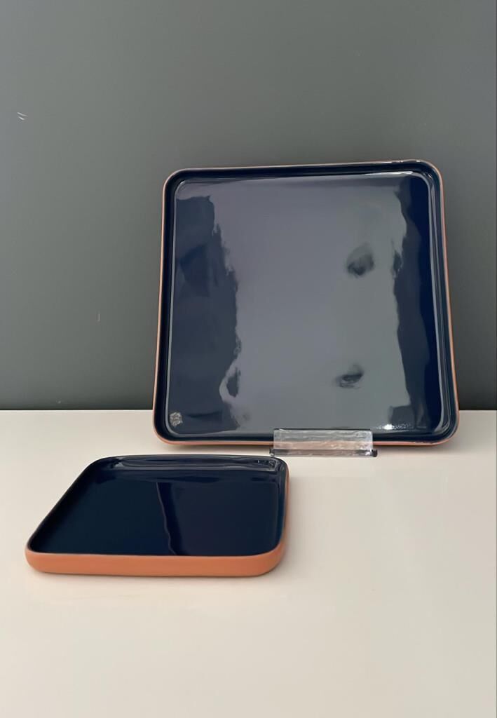 TANTİTONİ SQUARE TERRA MAVİ PORSELEN 2 Lİ TABAK SETİ 12,2CM-20,2 CM