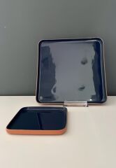 TANTİTONİ SQUARE TERRA MAVİ PORSELEN 2 Lİ TABAK SETİ 12,2CM-20,2 CM