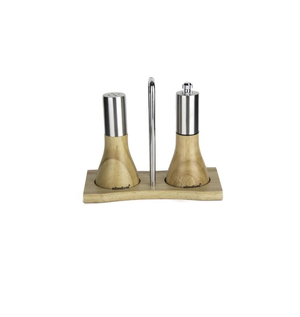 Aryıldız Ultraform Ahşap Standlı Tuzluk Biberlik Seti