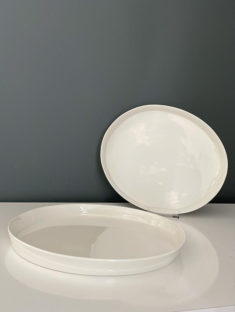 TANTİTONİ SPACE BEYAZ PORSELEN 2 Lİ SERVİS TABAĞI SETİ 28 CM