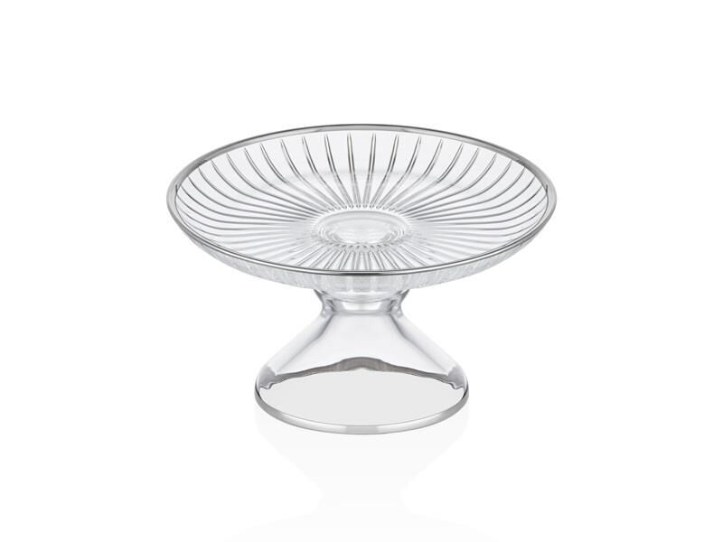 DECORIUM Ayaklı 18 cm Servis Tabağı Accademia Platin  M06451-AB