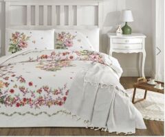 TAÇ PETUNİA THROWLU RF  NEV.TK. ÇİFT KİŞİLİK PEMBE FİNCAN HEDİYELİ