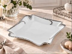 ROYKING CAMELIA GÜMÜŞ KARE SUNUM TABAĞI 30 CM