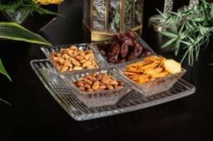 Roy King BRISTOL 4'LÜ TABAKLI CAM KASE