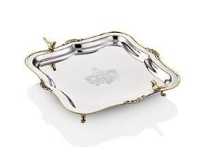 LAMEDORE BLACK PEARL HALAT DESENLİ TEPSİ 33X33X5 CM