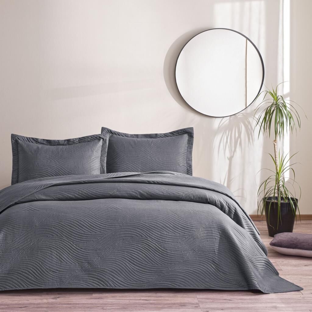 TAÇ HARLOW YATAK ÖRTÜSÜ ANTRASİT TEK KİŞİLİK