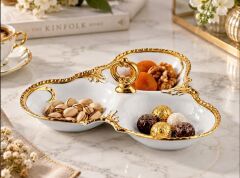 ROYKING CAMELIA ALTIN 3 BÖLMELİ ÇEREZLİK 30 CM