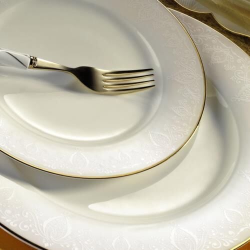Kütahya Porselen Bone Kalipso 62 Parça 92914 Desenli Yemek Takımı