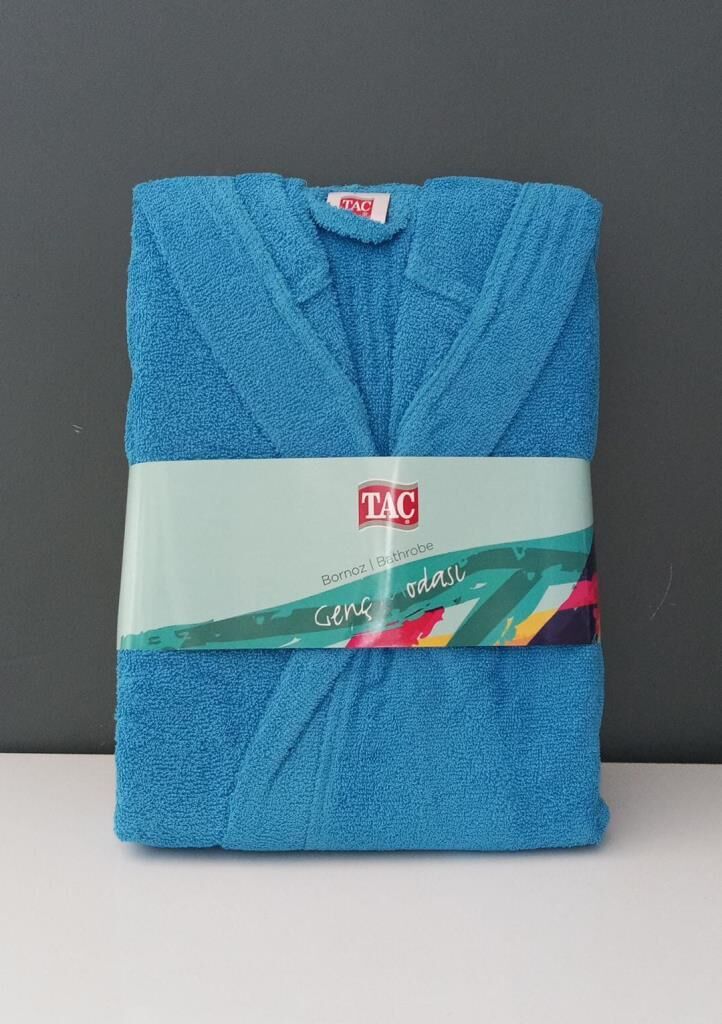 TAÇ GENÇ BORNOZ PAMUK 15-18 YAŞ MAVİ