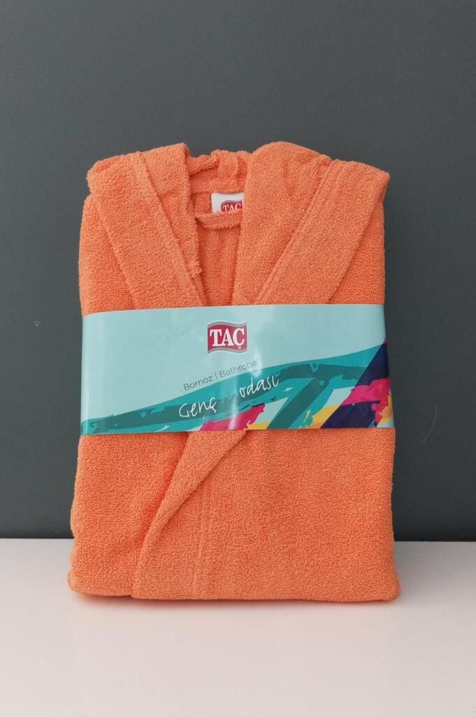 TAÇ GENÇ BORNOZ PAMUK 12-15 YAŞ TURUNCU