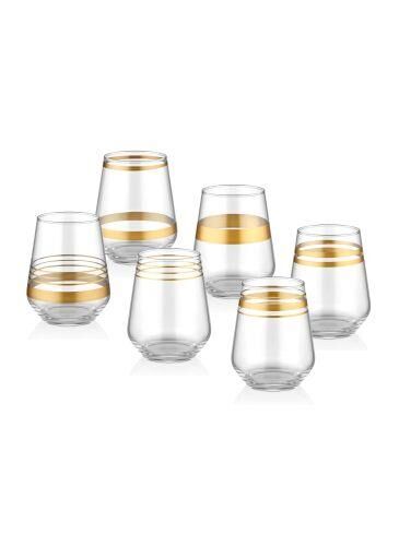 THE MİA LINES SU BARDAĞI KISA 6 LI SET GOLD