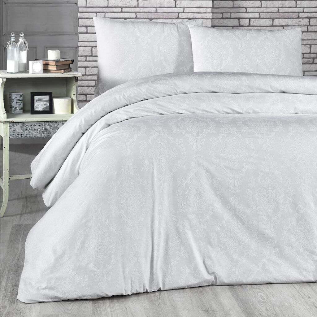 Aryıldız Premium Saten Çift Kişilik Nevresim Takımı Amour Beyaz