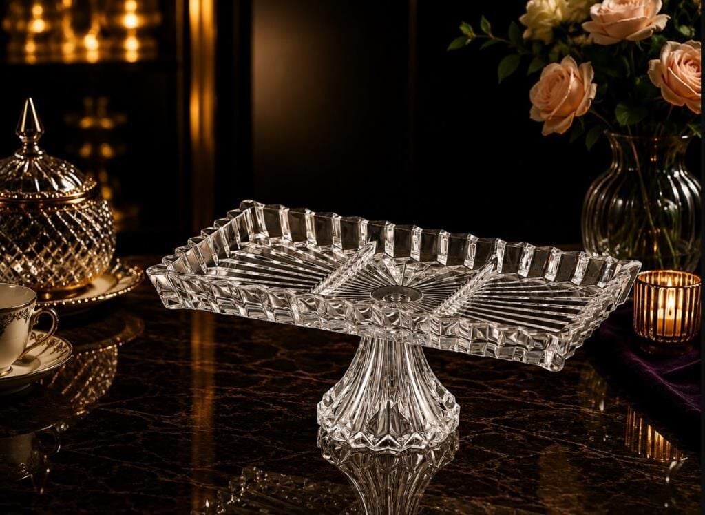 ROYKING JTELE DİKDÖRTGEN AYAKLI BÖLMELİ SUNUM TABAĞI 35X19 CM