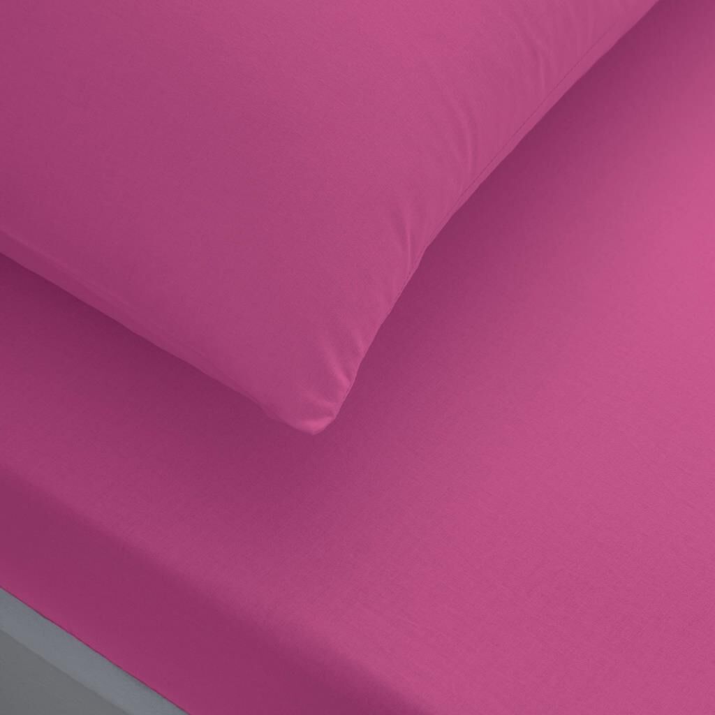Taç Basic Lastikli Çift Kişilik Çarşaf Seti Fuşya 180x200 cm