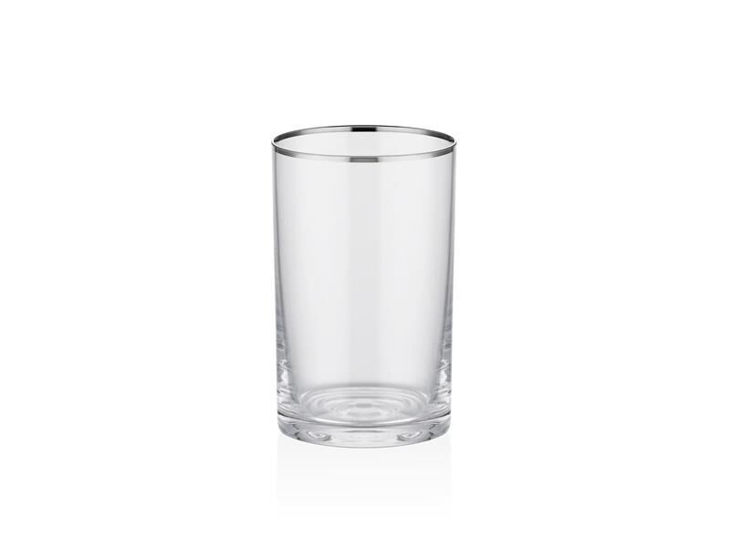 DECORIUM 6 lı Kahve Yanı Su Bardağı Linea Platin