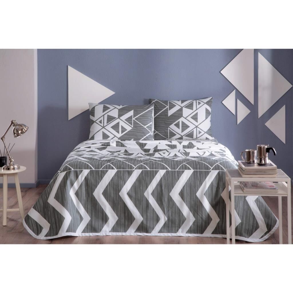 Taç Rain %100 Pamuk Tek Kişilik Pike Takımı Gri