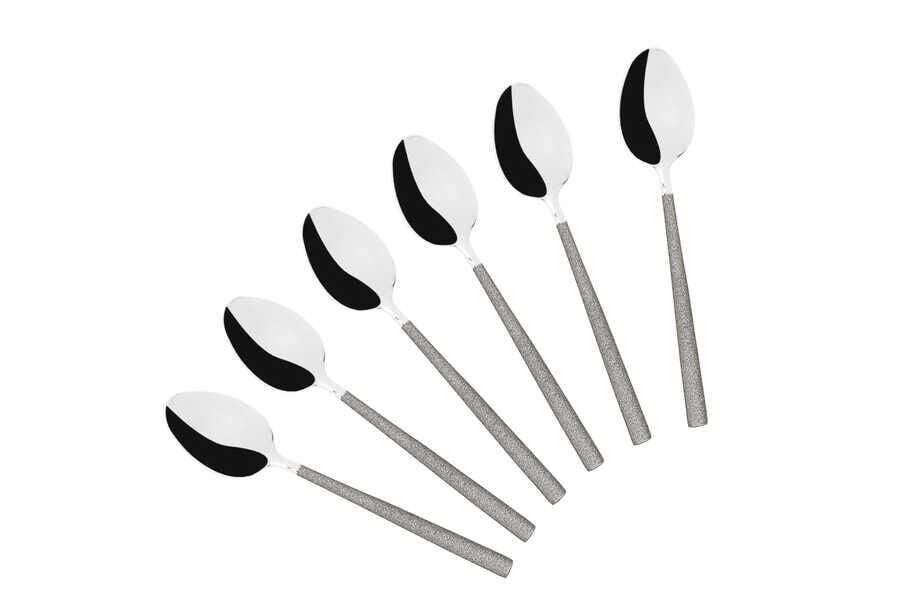 TANTİTONİ 6 LI DUBLIN MAT SİMLİ GRİ ÇAY KAŞIĞI