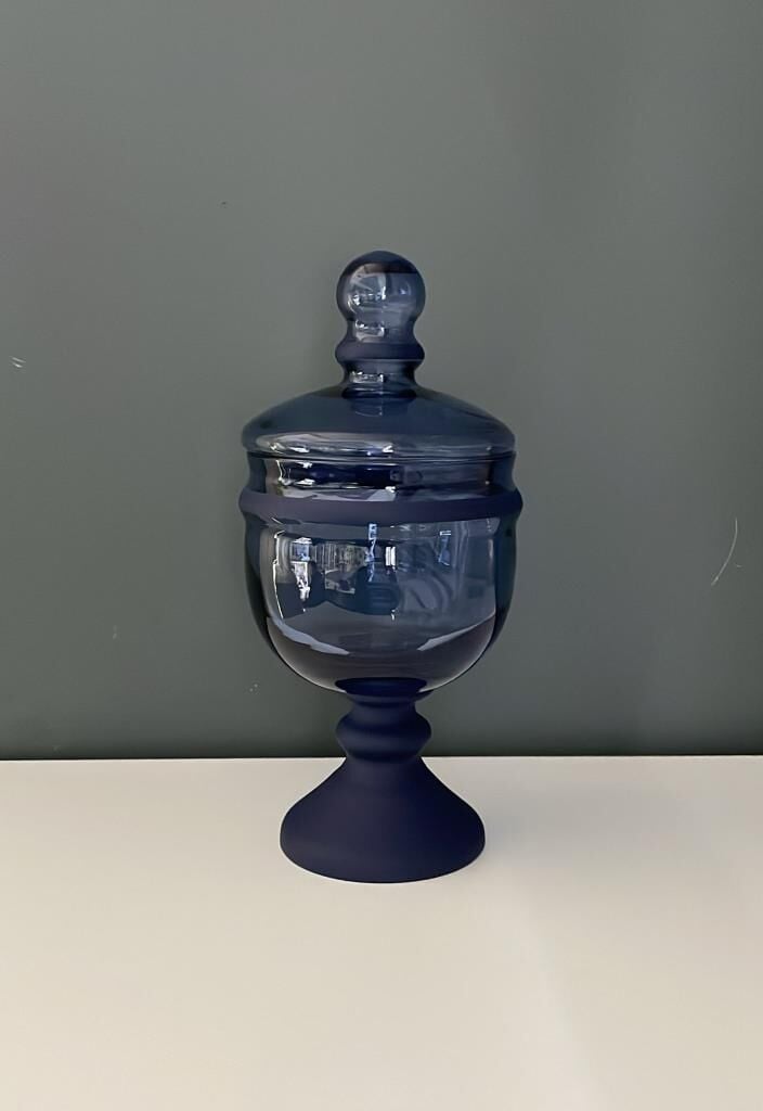 DECORIUM AYAKLI ŞEKERLİK YARI MAT KOBALT 28 CM