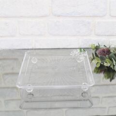 SELİM DEKOR GRAPE KARE BÜYÜK SUNUM CAM TABAĞI 23,5X23,5