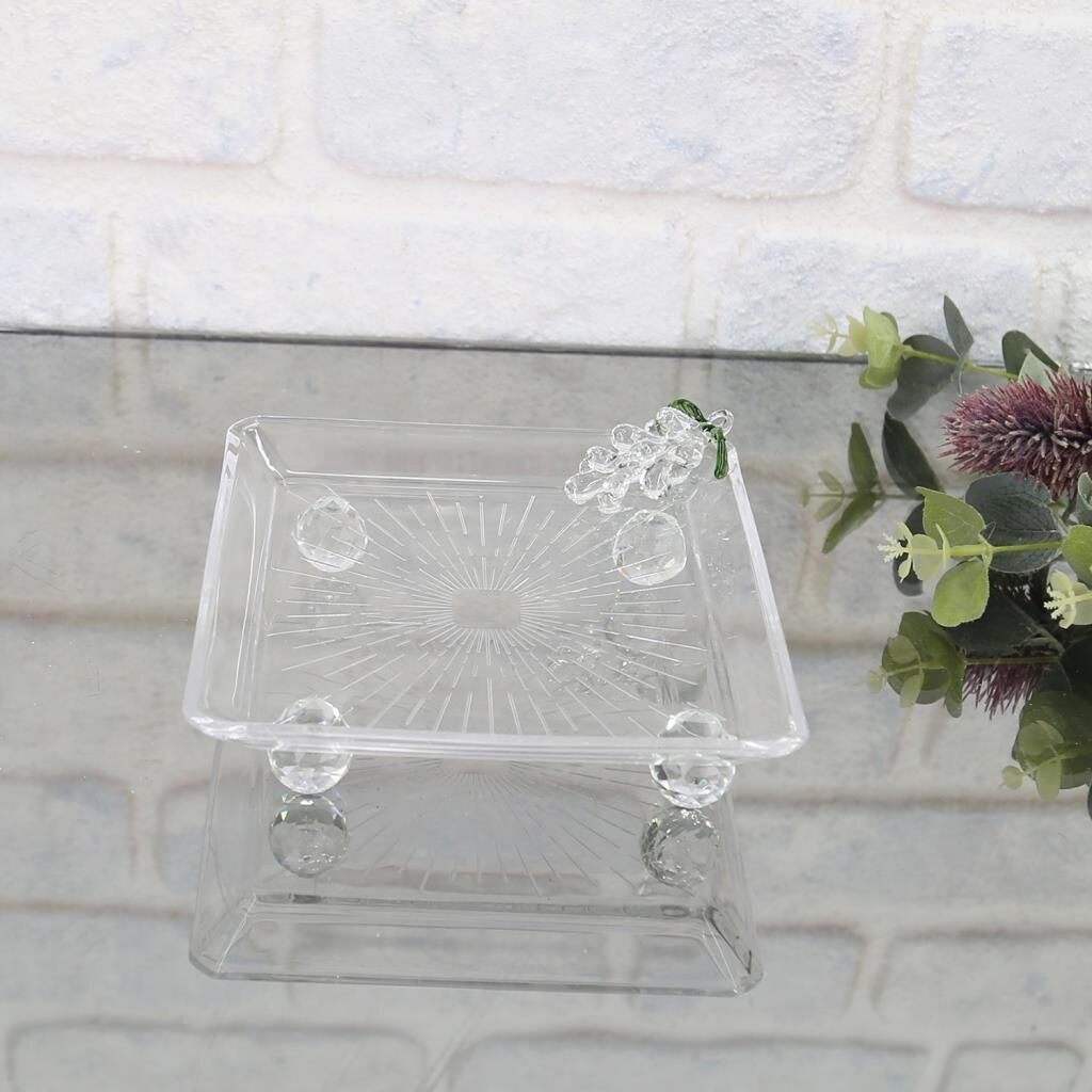 SELİM DEKOR GRAPE KARE KÜÇÜK CAM SUNUMLUK 15X15 CM