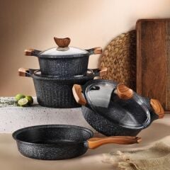 ARYILDIZ LİNCOLN 7 PARÇA TENCERE SET MAT SİYAH