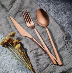 Aryıldız Vogue Bronz 24 Parça Çatal Bıçak Kaşık Takımı