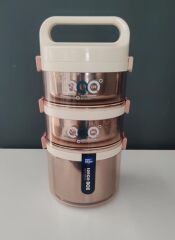 TANTİTONİ 3 KATLI METALİK RENK YEMEK TAŞIMA KABI 2.7 LİTRE