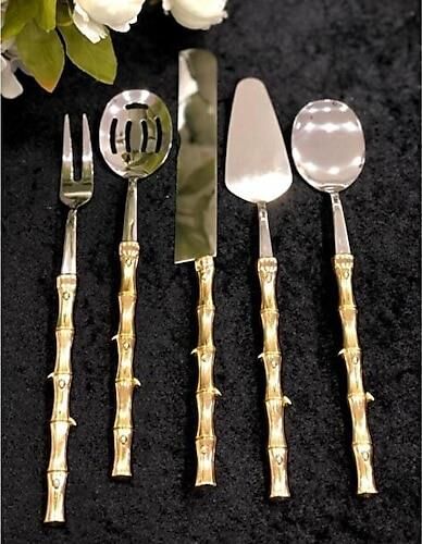 ROYKING BAMBU 5 PARÇA SERVİS SETİ ALTIN