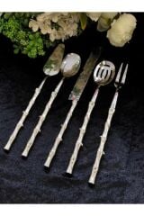 ROYKING BAMBU 5 PARÇA SERVİS SETİ GÜMÜŞ